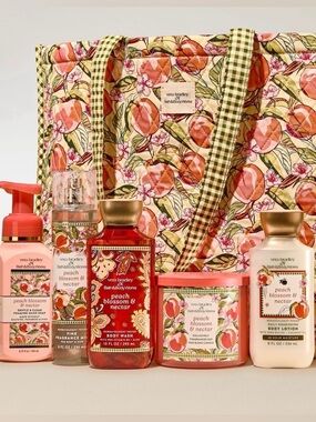 Bath & Body Works x Vera Bradley Peach Blossom & Nectar Tote Set 6pc.